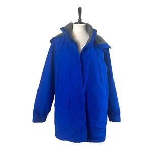 Lands’ End Women’s Coat Squall Polartec Fleece Parka Royal Blue Size M 10-12